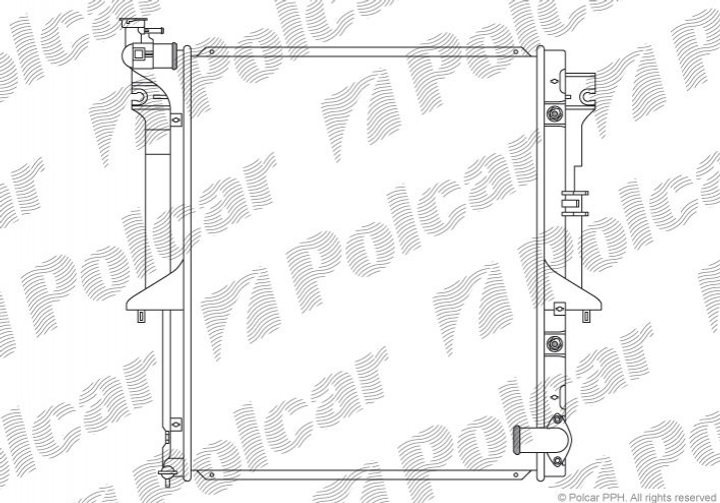 Радиатор охлаждения двигателя Polcar 5279084 Mitsubishi L200 1350A183, 1350A315, 1350A349 - изображение 1