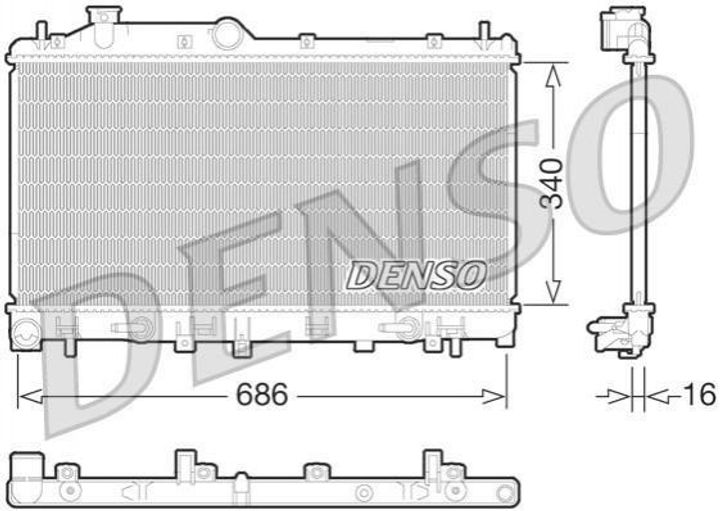 Радиатор охлаждения двигателя DENSO DRM36015 Subaru Legacy, Outback 45119AJ020 - изображение 2