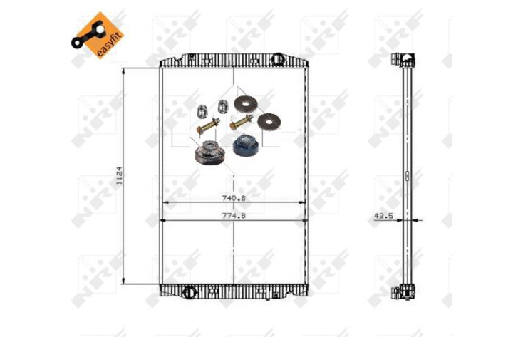 Радіатор охолодження двигуна NRF 509698 41214447, 500060750 - зображення 2