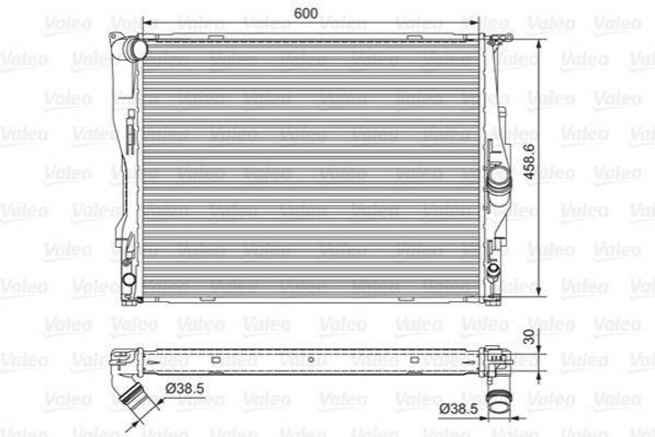 Радіатор охолодження двигуна Valeo 701542 BMW 1 Series, 3 Series, X1 17117564654, 17117521046, 17117521048 - зображення 1