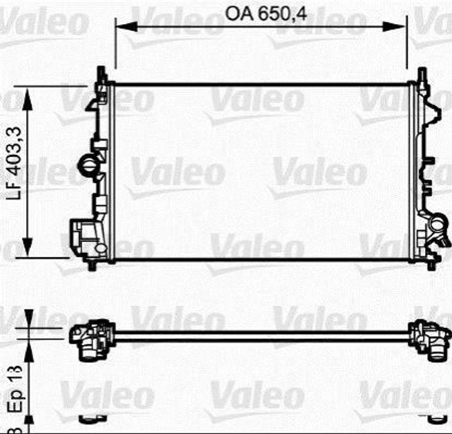 Радіатор охолодження двигуна Valeo 734981 Opel Vectra 1300284, 24418340, 51773281 - зображення 1