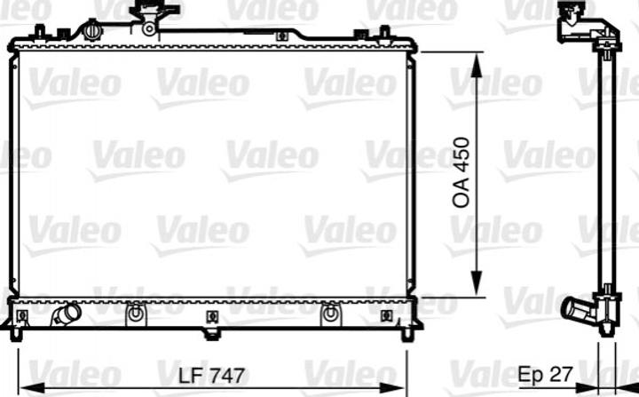 Радиатор охлаждения двигателя Valeo 735577 Mazda CX-7 L33L15200 - изображение 1