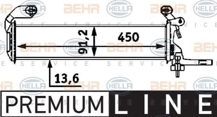 Радіатор охолодження двигуна HELLA 8MK376712661 Mercedes C-Class 2025007903, 2025006903, A2025007903 - зображення 1