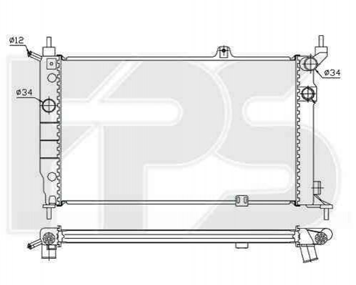 Радіатор охолодження двигуна FPS 52 A258-P Opel Astra 1300116, 1300147, 52455009 - зображення 1