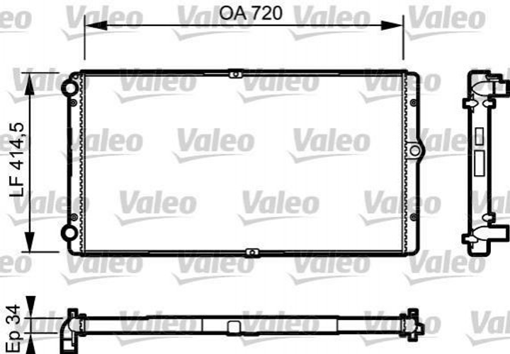 Радиатор охлаждения двигателя Valeo 732177 Volkswagen Transporter 7D0121253A, 863143X238 - изображение 1