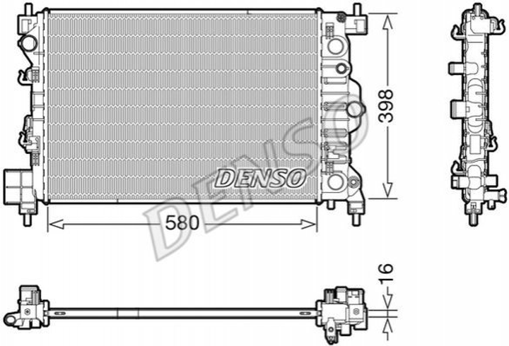 Радиатор охлаждения двигателя DENSO DRM20117 Chevrolet Aveo 1300342, 1300355, 95026325 - изображение 1