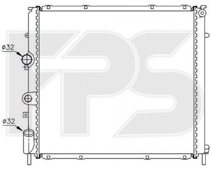 Радіатор охолодження двигуна FPS FP 56 A395 Renault Kangoo 7700304932, 7700312858, 8200140972 - зображення 1