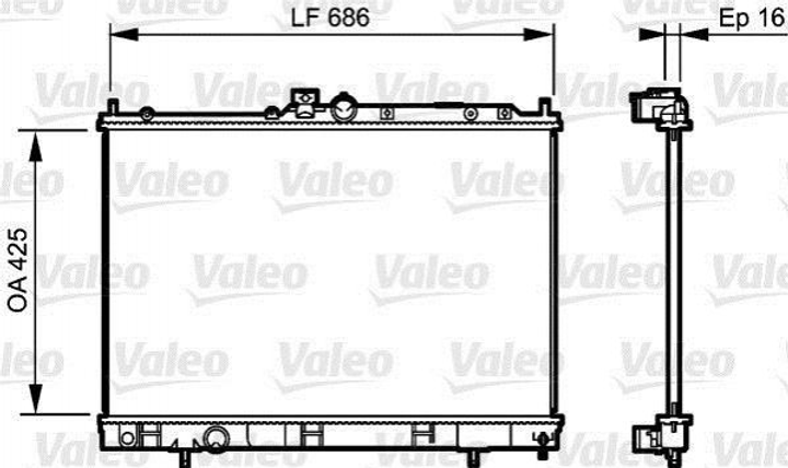 Радиатор охлаждения двигателя Valeo 735201 Mitsubishi Outlander MR993742 - изображение 1