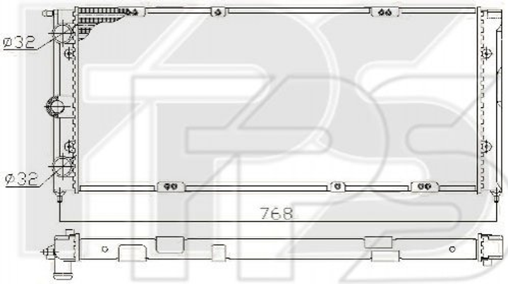 Радіатор охолодження двигуна FPS FP 74 A441 Volkswagen Passat 321121253L, 321121253BL, 321121253BJ - зображення 1