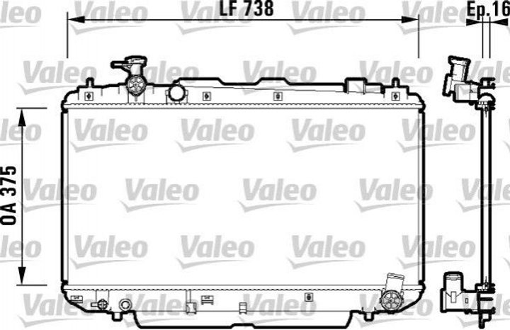 Радиатор охлаждения двигателя Valeo 734182 Toyota Rav-4 1640022121, 1640028130 - изображение 1