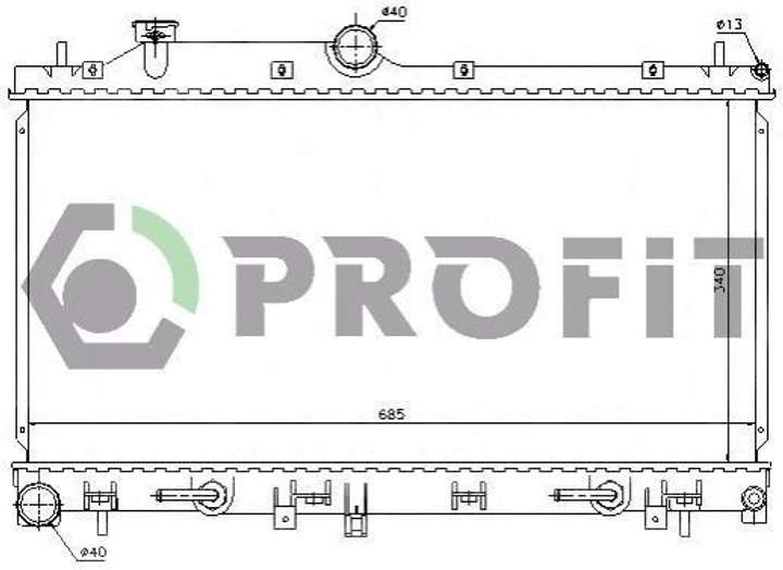 Радіатор охолодження двигуна PROFIT PR 2910A2 KIA Pro Ceed, Ceed 253101H060, 253101H050 - зображення 1