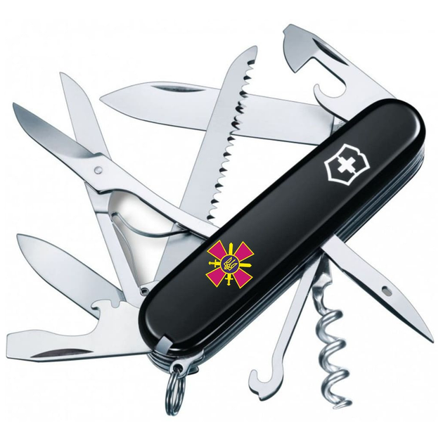 Ніж Victorinox Huntsman Army Black Емблема СВ ЗСУ (1.3713.3_W0020u) - зображення 1