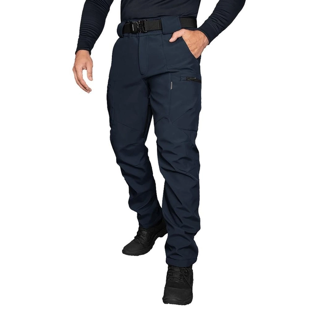 Тактичні зимові штани Camotec SoftShell Vent Темно-Сині XL - зображення 2