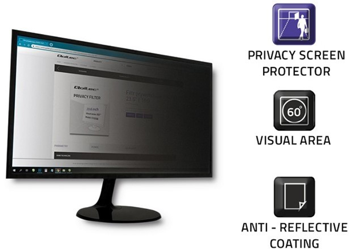 Фільтр Qoltec для захисту персональних даних 16:9 24" (5901878510606) - зображення 3