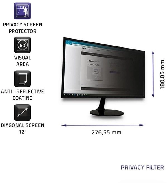 Фільтр Qoltec для захисту персональних даних для Apple MacBook Air 12" (5901878510668) - зображення 2