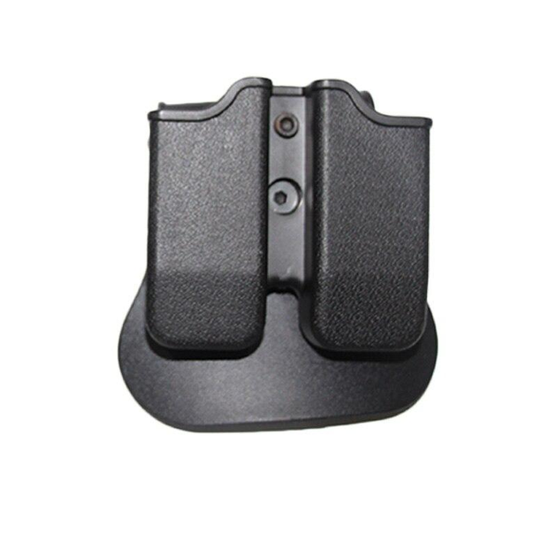 Черная тактическая полимерная кобура + паучер для Gen1-4 Glock 17 IMI Glock Black (Paddle) - изображение 2