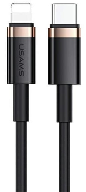 Kabel Usams U63 USB Typ-C na Lightning 1.2m 20 W PD Fast Charge Czarny (6958444935638) - obraz 1