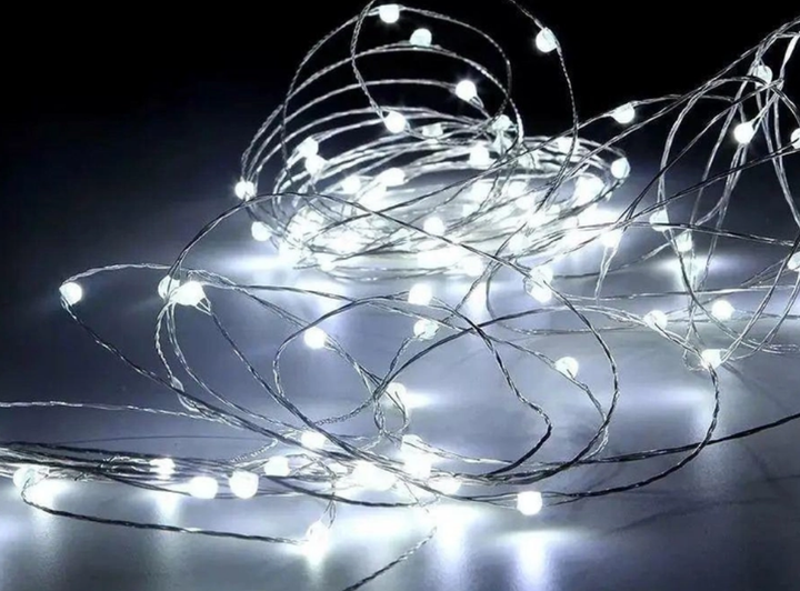 Светодиодная Гирлянда на батарейках 3 метра белая 30 Led лампочек холодное свечение - Фото 2 Светодиодная Гирлянда на батарейках 3 метра белая 30 Led лампочек холодное свечение - изображение 2
