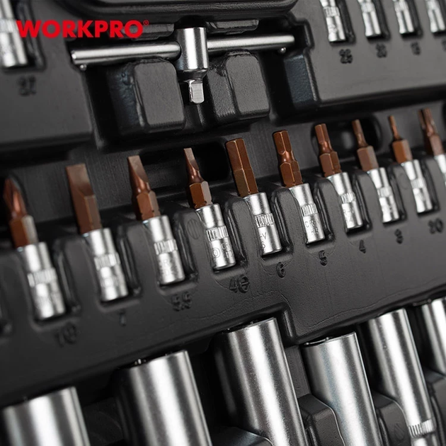 Набор ручного инструмента WORKPRO (172 предм.) кейс PRO WP202545 - Фото 9 Набор ручного инструмента WORKPRO (172 предм.) кейс PRO WP202545 - изображение 9