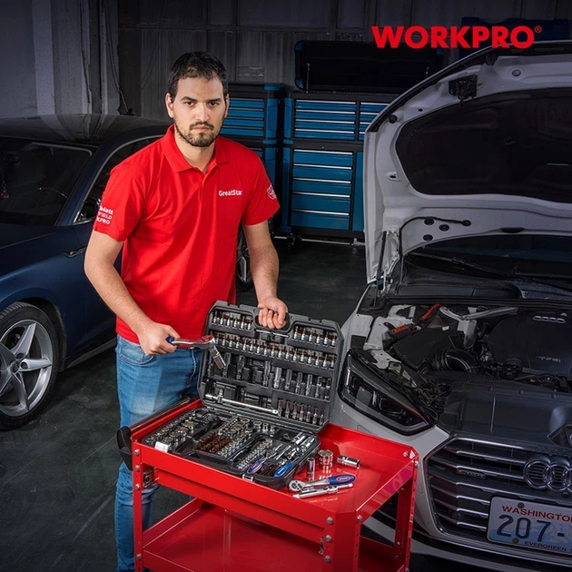 Набор ручного инструмента WORKPRO (172 предм.) кейс PRO WP202545 - Фото 10 Набор ручного инструмента WORKPRO (172 предм.) кейс PRO WP202545 - изображение 10
