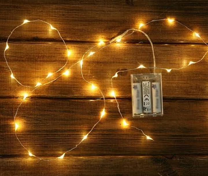 Гирлянда на батарейках 3м желтая теплое свечение 30 Led лед лампочек - Фото 1 Гирлянда на батарейках 3м желтая теплое свечение 30 Led лед лампочек - изображение 1