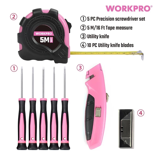 Набор инструментов универсальный женский розовый WORKPRO (103 пред.) PRO WP206818 - изображение 4