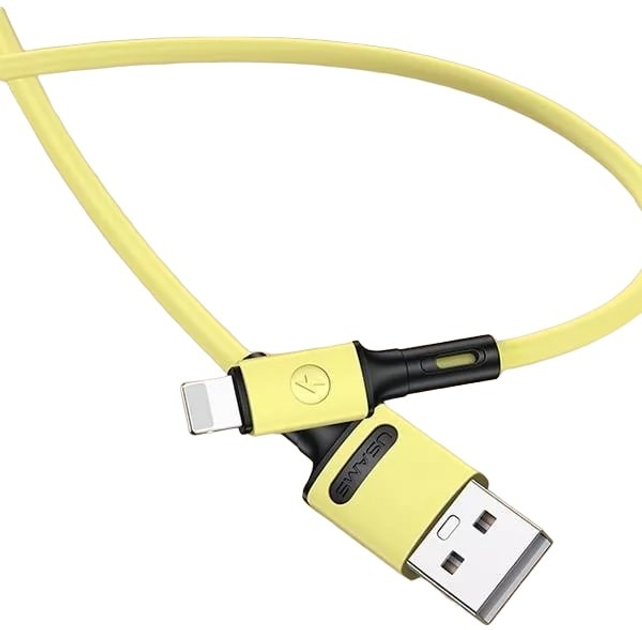 Kabel Usams U52 Lightning 2A Fast Charge 1m Żółty (6958444988986) - obraz 1