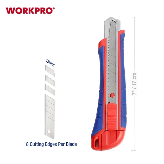 Нож сегментный усиленный WORKPRO 18 мм PRO WP212009 - Фото 3 Нож сегментный усиленный WORKPRO 18 мм PRO WP212009 - изображение 3