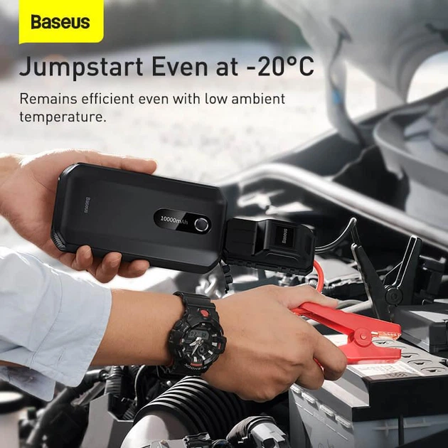 Пусковое устройство (бустер) для авто BASEUS Super Energy Air Car Jump Starter 10000mAh черное - изображение 8