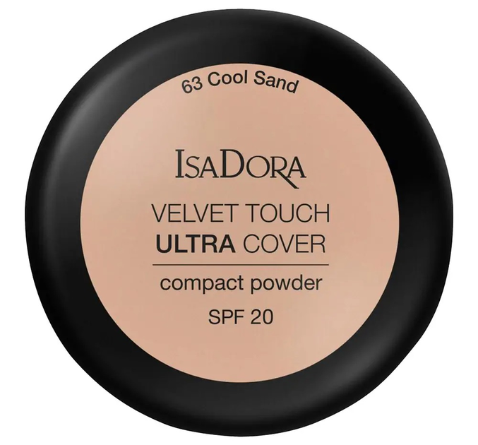 Puder Isadora Velvet Touch Ultra Cover SPF 20 63 Cool Sand 7.5 g (7317852149638) - obraz 1