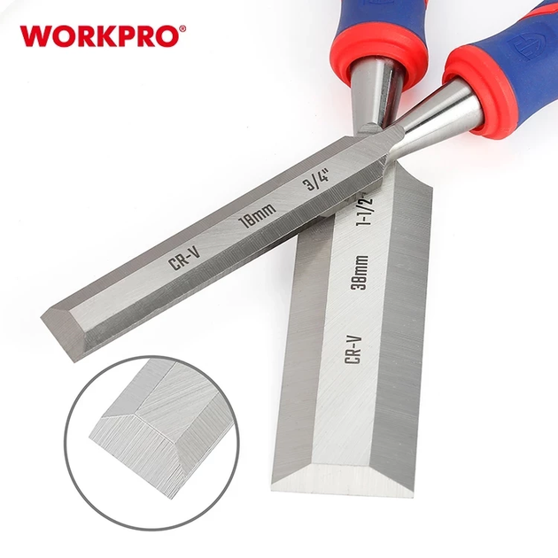 Стамеска - долото ударная WORKPRO 18 мм CR-V PRO WP243008 - изображение 2