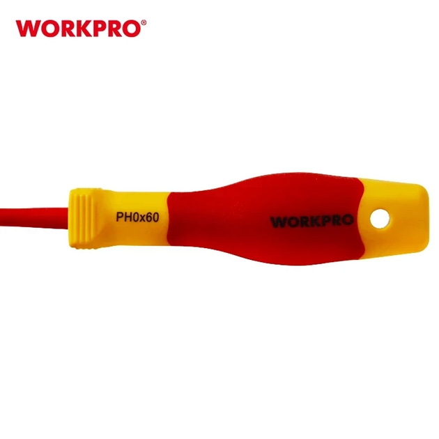 Отвертка диэлектрическая крестовая WORKPRO PH0x60мм EN/IEC 60900 10000V PRO PLUS WP341007 - Фото 6 Отвертка диэлектрическая крестовая WORKPRO PH0x60мм EN/IEC 60900 10000V PRO PLUS WP341007 - изображение 6