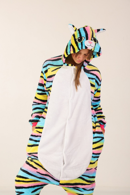 Пижама Кигуруми Kigurumi Радужная Кошка Для Детей И Подростков ...