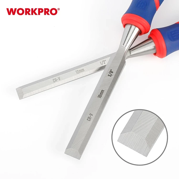 Стамеска - долото ударная WORKPRO 16 мм CR-V PRO WP243007 - изображение 2