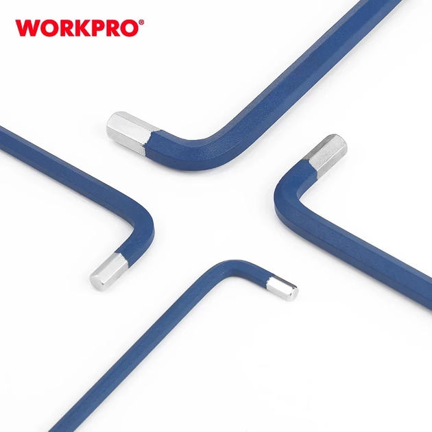 Набор ключей шестигранных метрических с шариковым окончанием WORKPRO 9шт. CR-V PRO PLUS WP222011 - изображение 2