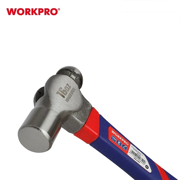 Молоток рихтовочный WORKPRO 450 г стекловолоконная ручка PRO WP241029 - изображение 2