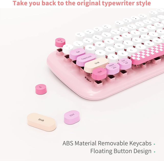 Комплект бездротовий VHG Geezer Pink, клавіатура + миша - зображення 4