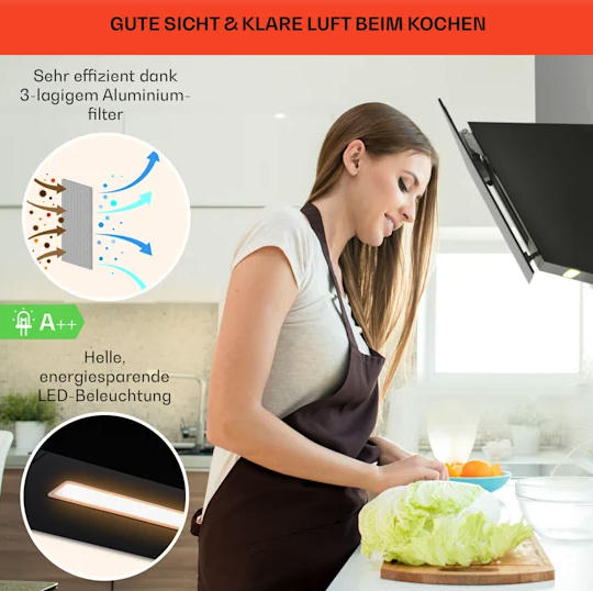 Вытяжка Klarstein Ava 90, 90см, WiFi, 515 м³/ч - изображение 8