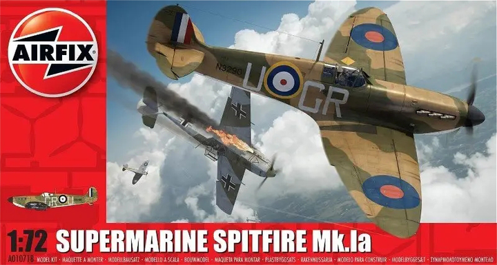 Винищувач Airfix Supermarine Spitfire Mk.Ia 1:72 (01071B) (5055286649660) - зображення 1