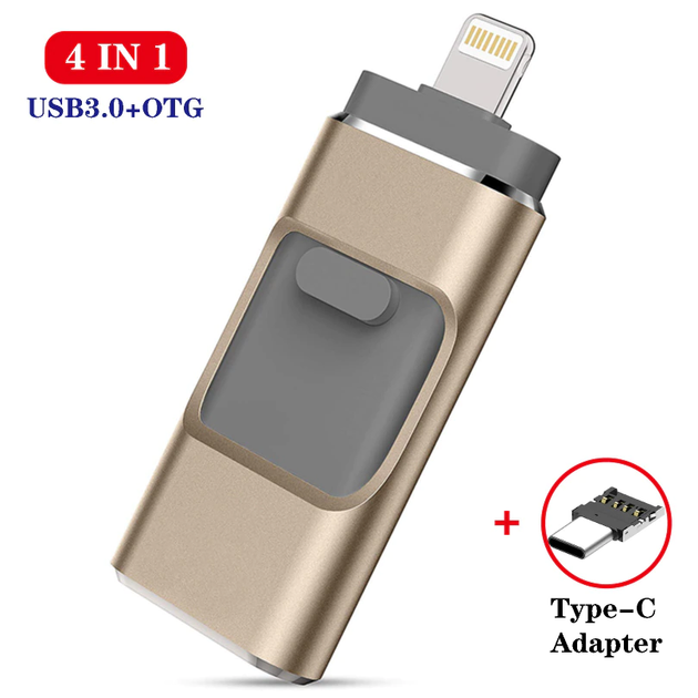 USB Флешка 4в1 128GB Type-C/Micro/Lightning/USB для телефона ...
