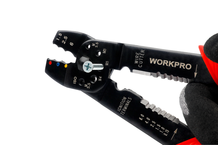 Клещи для обжима/снятия изоляции WORKPRO 200 мм, 0,75-6,0 мм PRO WP291001 - изображение 5