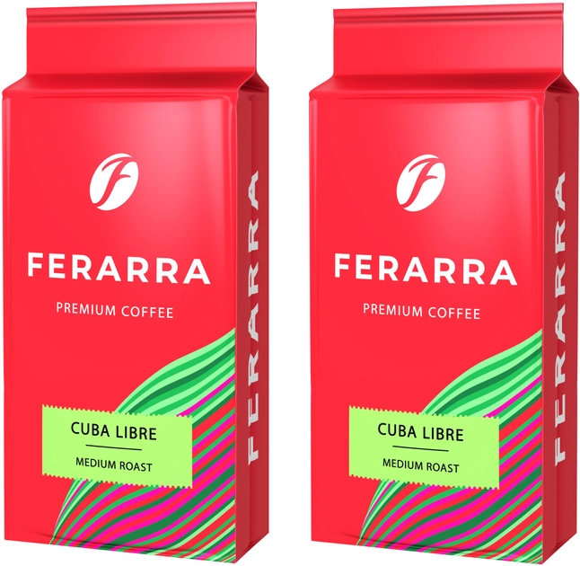 Акція на Упаковка меленої кави Ferarra Cuba Libre з ароматом кубинського рому 250 г х 2 шт. від Rozetka