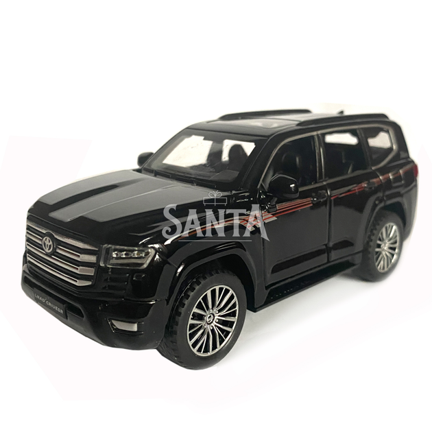 Игрушечная машинка металлическая Toyota Land Cruiser 300, тойота ленд крузер, черный, звук, свет, инерция, откр двери, багажник, капот, 1:32, 15*7*6см (ТК-18010) - изображение 2