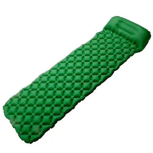 Коврик туристический надувной с подушкой матрас 190x60см зеленый – фото .
