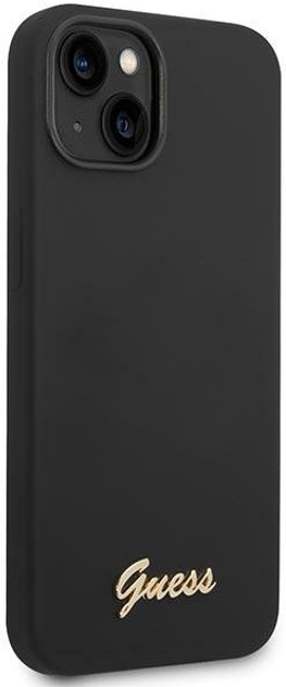 Etui plecki Guess Silicone Vintage Gold Logo do Apple iPhone 14 Black (3666339064884) - obraz 3