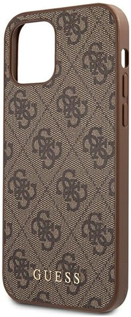 Etui plecki Guess 4G Metal Gold Logo do Apple iPhone 14 Pro Max Brown (3666339094102) - obraz 2