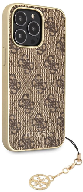 Etui plecki Guess 4G Charms Collection do Apple iPhone 14 Pro Max Brown (3666339094188) - obraz 1