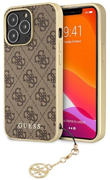 Etui plecki Guess 4G Charms Collection do Apple iPhone 14 Pro Max Brown (3666339094188) - obraz 2