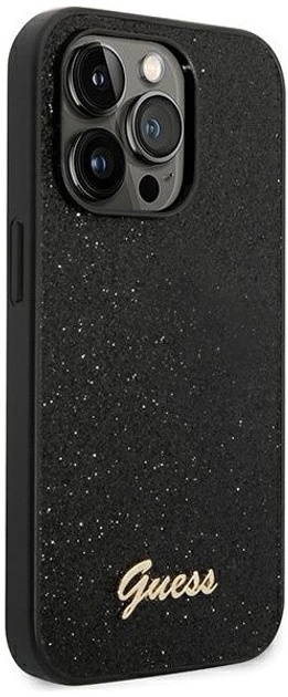 Панель Guess Glitter Script для Apple iPhone 14 Pro Max Чорний (3666339065157) - зображення 3