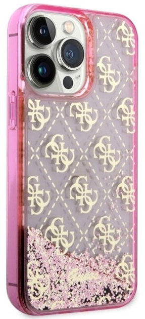 Etui plecki Guess Liquid Glitter Transculent do Apple iPhone 14 Pro Max Pink (3666339116262) - obraz 3